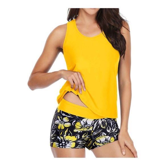 3 Piece Swimsuits Athletic Tankini Teen - Picture 4 of 6